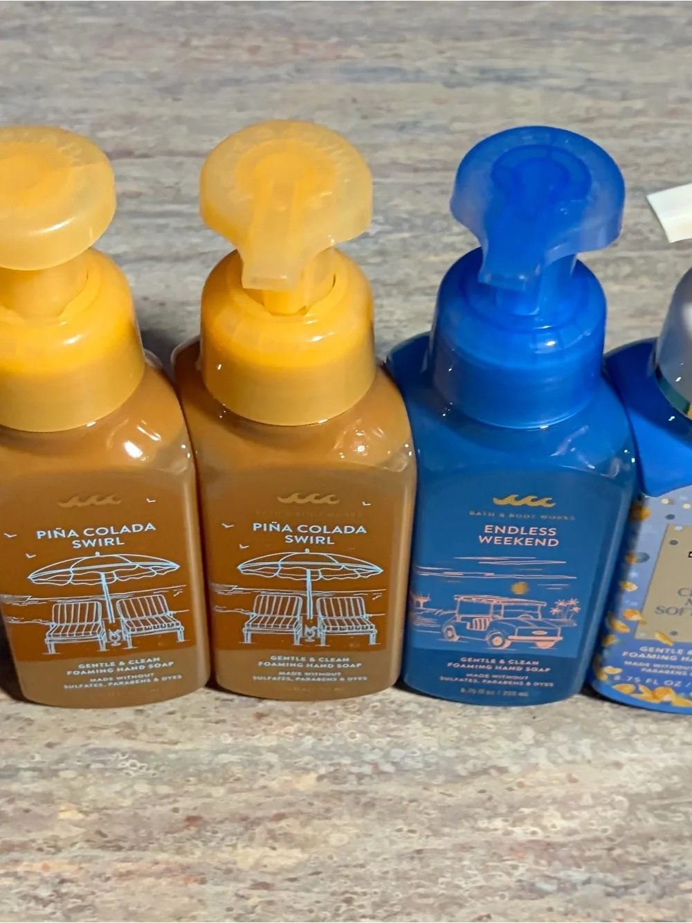 Bath & Body Works 2-Pina Colada Swirl, 1-Endless Weekend, Cereal Milk Hand Soaps